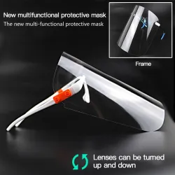 Transparent mouth / face mask - plastic full face shield - visor - lip reading