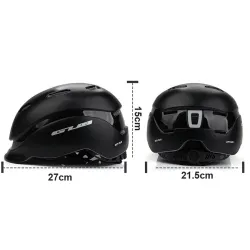 Casque de vélo avec lumière Led - rechargeable - entièrement moulé - protection de la tête de sport