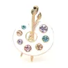 Palette Brooches - Crystal - Enamel - Black