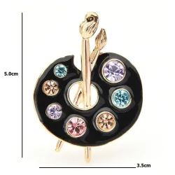 Målning Palette Brooches - Crystal - Enamel - Svart - Vit