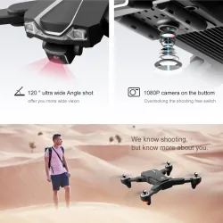 DronesLSRC LS-25 - Mini - GPS - 5G - WiFi - FPV - 6K/4K ESC HD Dual Camera - plegable - RTF