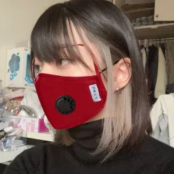 Gesichtsmaske - waschbar - Schwarz - Blau - Rot