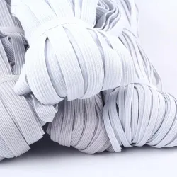 3/6/8/10MM - Vit/svart - Flat Elastic Bands - DIY-sömning