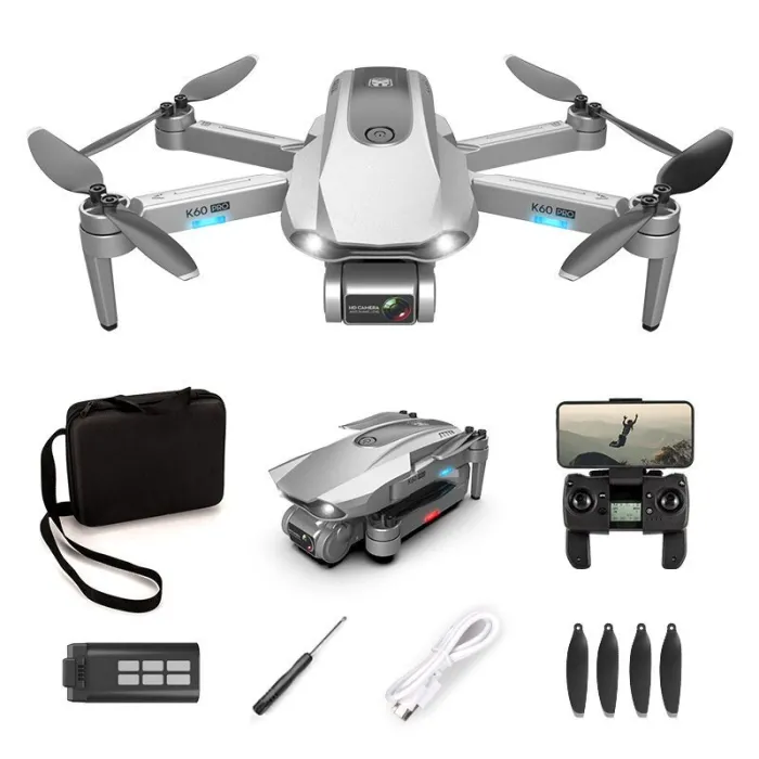 XKJ K60 PRO - 5G - WiFi - FPV - Caméra double 6K - 30mins Temps de vol - Foldable - Brushless - RTF