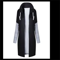 Kvinnor Coats - Casual - Hooded - Rosa - Blå - Svart