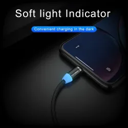 LED Magnetic USB Cable - Fast Charging - Type C - Micro USB - iOS