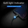 LED Magnetisk USB-kabel - Snabbladdning Typ C - Micro USB - iOS