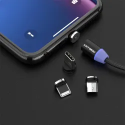 LED Magneettinen USB-kaapeli - nopea lataus Tyyppi C - Micro USB