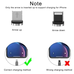 LED Magneettinen USB-kaapeli - nopea lataus Tyyppi C - Micro USB