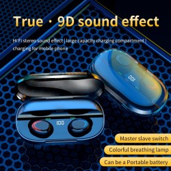 Bluetooth 5.0 - Earphones - 3000mAh - Laddningsbox - Trådlös hörlur 9D Stereo
