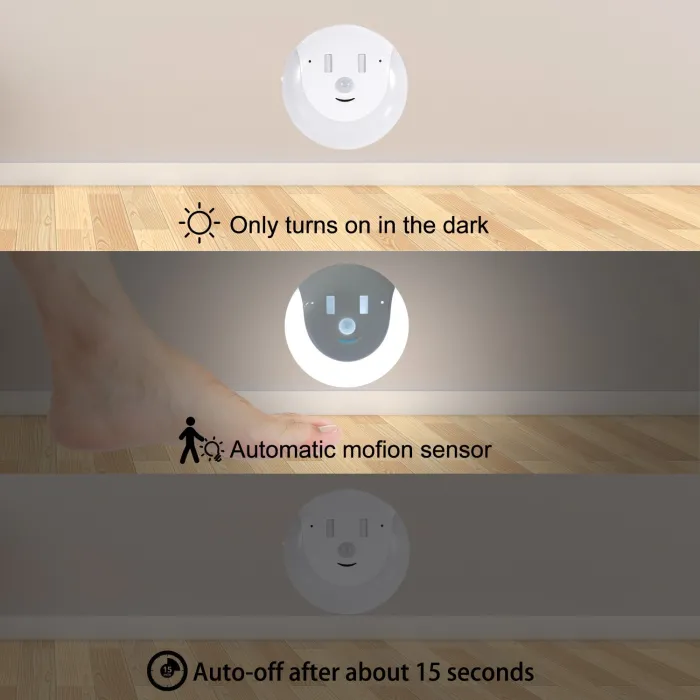 Luces & IluminaciónSensor de movimiento - Luz nocturna - USB - Diseño de sonrisa