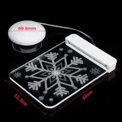 Décoration 3D de Noël pour porte / fenêtre - lumière LED - plaque transparente avec ventouse