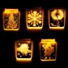 NavidadDecoración 3D de Navidad para puerta / ventana - luz LED - placa transparente con ventosa