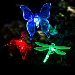 Solar - LED - luce decorativa esterna / giardino - farfalla - libellula - uccello