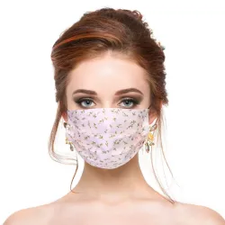 10 - 100 peças - máscaras antibacterianas descartáveis / boca - 3 camadas - impressão floral
