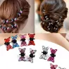 Pequenas borboletas de cristal - grampos de cabelo - 12 peças