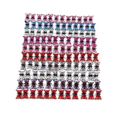 Piccole farfalle di cristallo - clip per capelli - 12 pezzi