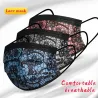 Mond- / gelaatsmaskers - wegwerp - 3-laags - kanten design - 10-50-100 stuksMondmaskers