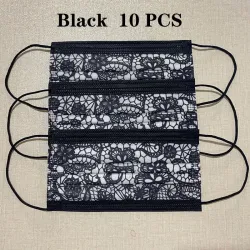 Mouth / face protective masks - disposable - 3-layer - lace design - 10 - 50 - 100 pieces