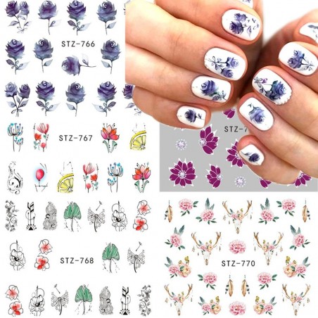 Nail art stickers - flowers