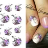 Autocollants d'art - transfert d'eau - fleurs violettes