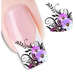 Autocollants d'art - transfert d'eau - fleurs violettes
