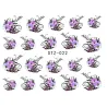 Autocollants d'art - transfert d'eau - fleurs violettes