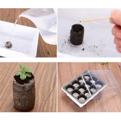 Torvpellets - utsäde näringsjord - för transplantering / plantering - 3 bitar