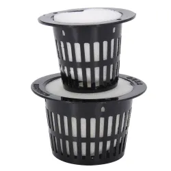 Mesh pot - basket - for hydroponic system plant / vegetable grow - with foam insert - 10 piecesGarden