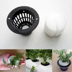 Mesh pot - kori - hydroponisen järjestelmän kasvi / vihannes kasvaa - vaahto lisätty - 10 kappaletta