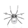 White spider with pearl - elegant brooch