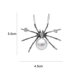 White spider with pearl - elegant brooch