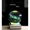 3D wereldbol met 8 planeten - kristallen bol met voet - lasergravure - Led nachtlampje - 8cmDecoratie