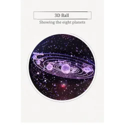 globo 3D com 8 planetas - bola de cristal com base - laser gravado - luz de noite LED - 8cm
