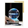 3D-glob med 8 planeter - kristallkula med bas - lasergraverad - LED nattljus - 8cm
