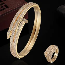 Bracelet couleur or - amour bangles