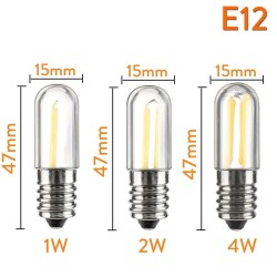 E14 - E12 - 1W - 2W - 4W - COB - LED - minilamp - dimbaar - voor koelkast - vriezerE14