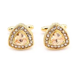 Eleganti gemelli con triangoli di cristallo
