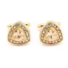 Elegant cufflinks with crystal triangles