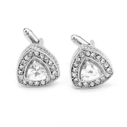 Elegant cufflinks with crystal triangles