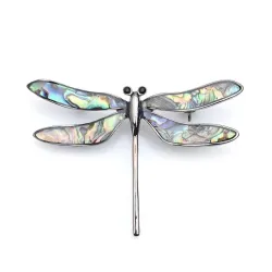 Vintage enamel dragonfly - elegant brooch