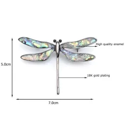 Vintage enamel dragonfly - elegant brooch