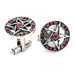 Cufflinks antigos - pentagrama e cristais