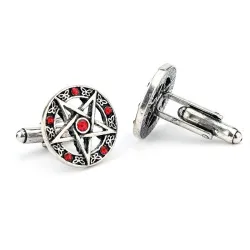 Antique cufflinks - pentagramme & crystals