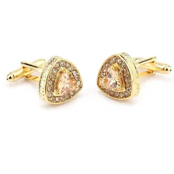 Elegant cufflinks with crystal triangles