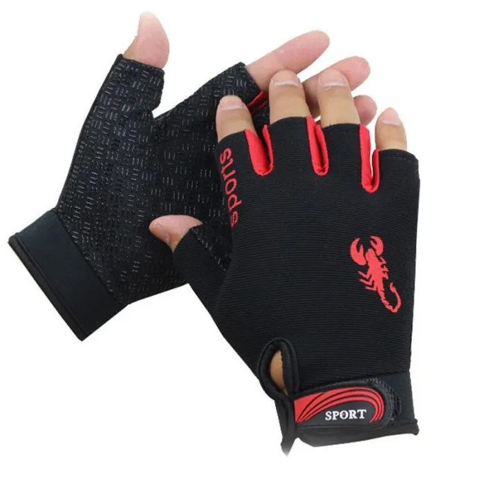 Sporthandschoenen - antislip - halve vinger - met schorpioenpatroon - unisexHandschoenen