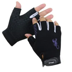 Sporthandskar - non-slip - halv finger - med skorpionsmönster - unisex