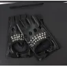 Läderhandskar - halv fingerdesign - med riveter - unisex