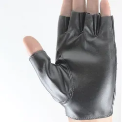 Läderhandskar - halv fingerdesign - med riveter - unisex