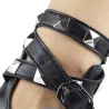 Halbfinger Lederhandschuhe - mit Nieten & Schnalle - Rock / Punk Stil